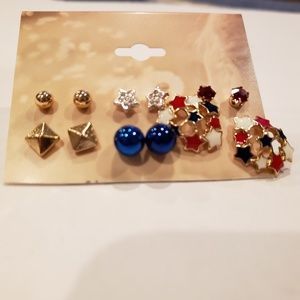 bundle of stud earrings